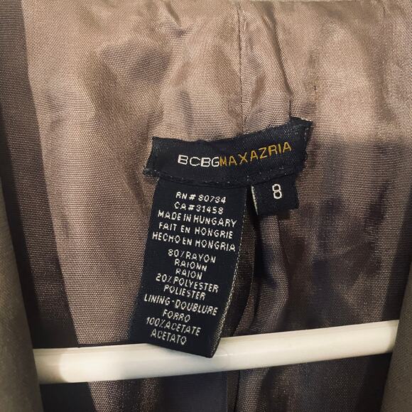 BCBGMaxazria Brown Two Button Collared Career Formal Blazer Women SZ 8 - Picture 5 of 7